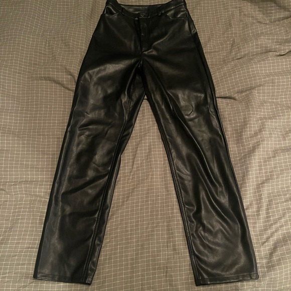 Gisele Faux Leather Straight Leg Pants - Picture 3 of 5